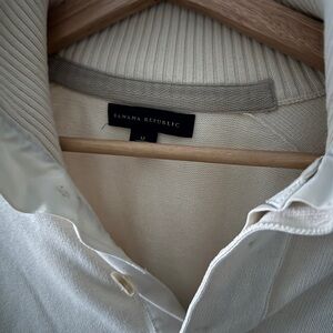 Banana Republic Cream Men's 1/4 Button up Sweater